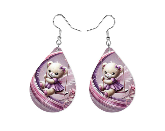 Cute Bear Teardrop Earrings