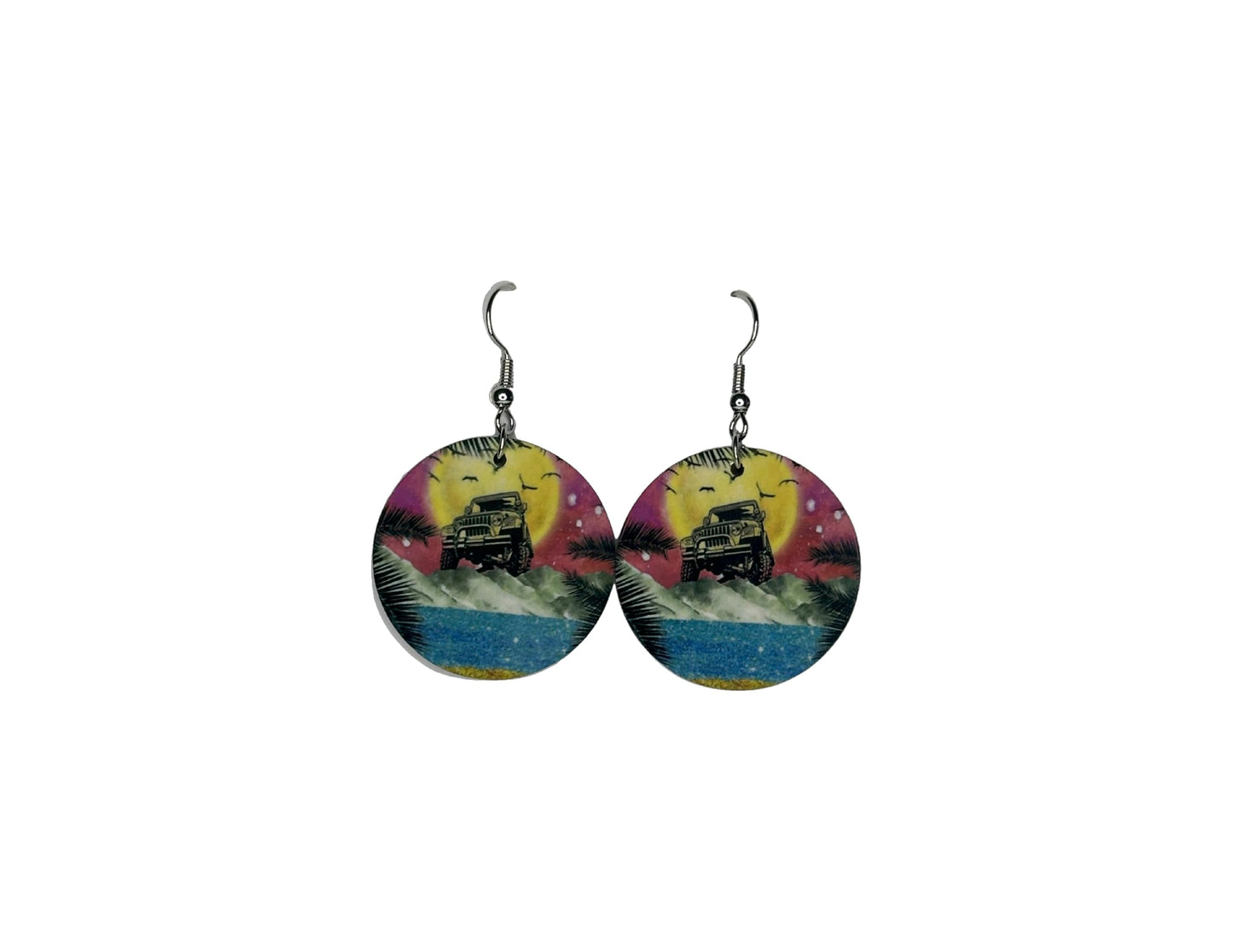 Beach Day Circle Earrings