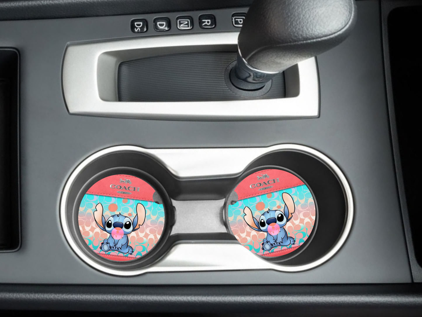 Cartoon Pink Car Coasters, neoprene material