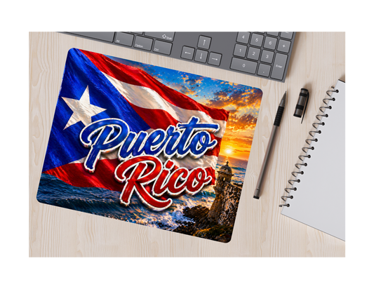 Puerto Rico Mousepad | Boricua Flag Mouse Pad | Patriotic Desk Accessory