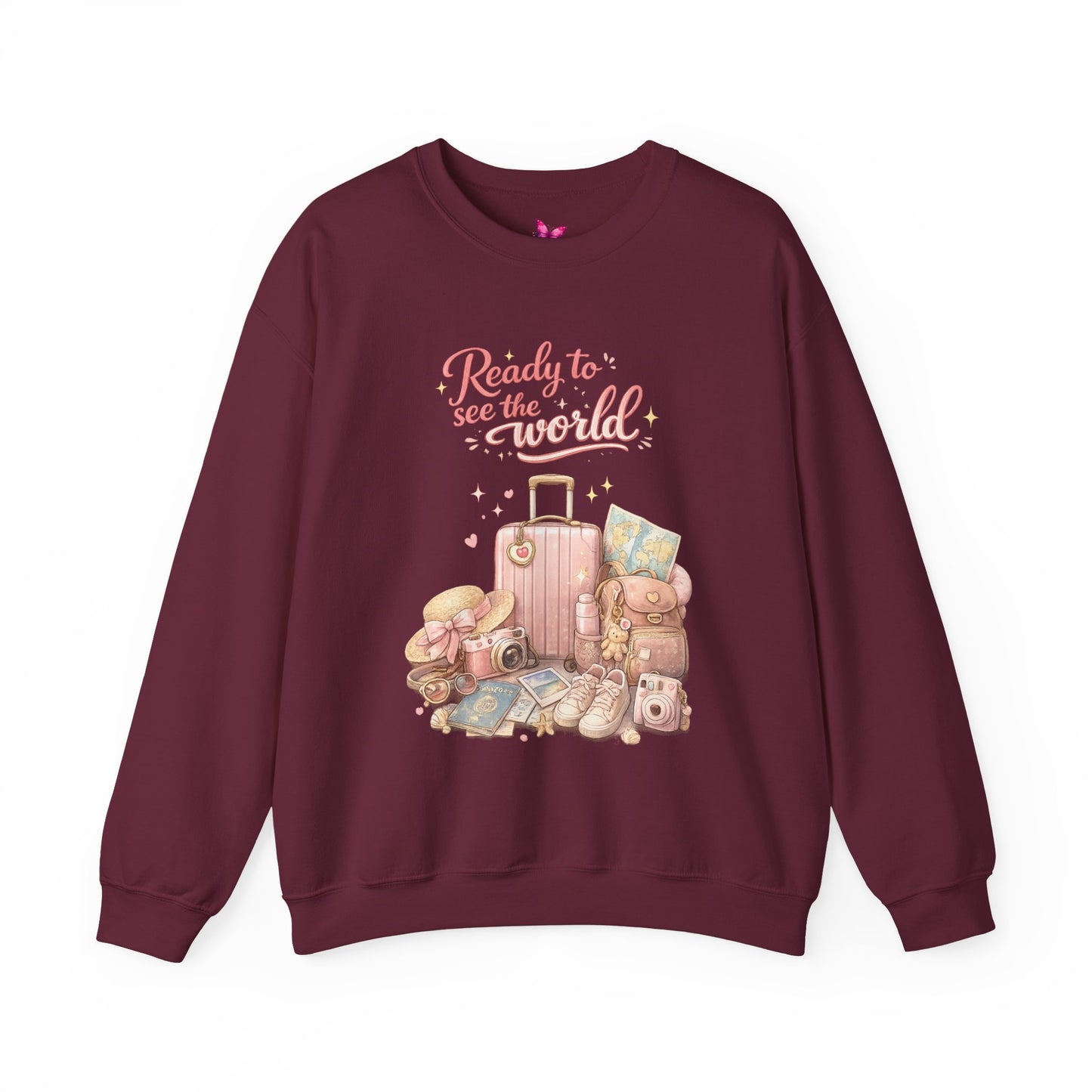 Ready to See the World Adventure Sweatshirt – Trendy Travel Graphic Pullover