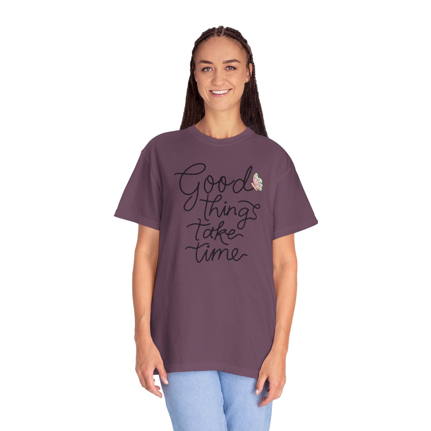 Good Things Take Time Butterfly T-shirt| Inspirational Quote| Pastel Butterfly Shirt Design
