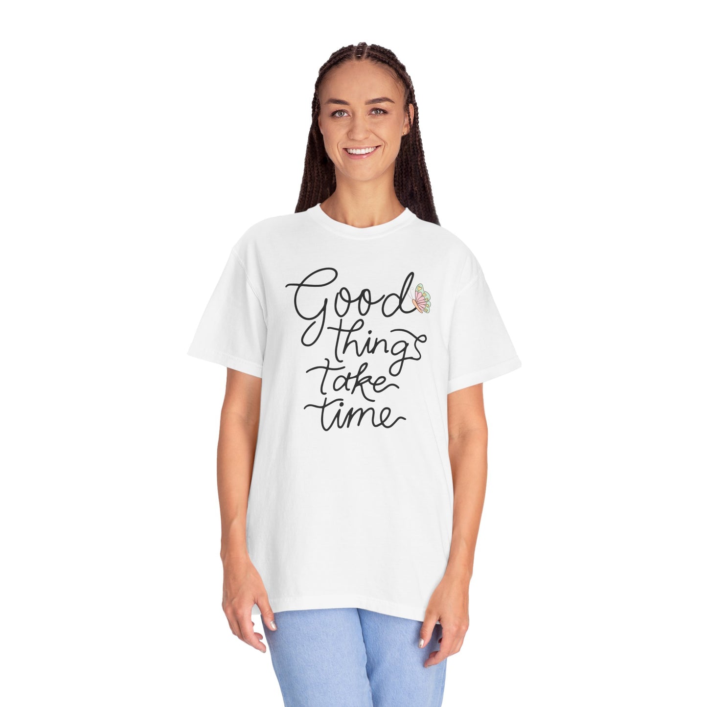 Good Things Take Time Butterfly T-shirt| Inspirational Quote| Pastel Butterfly Shirt Design