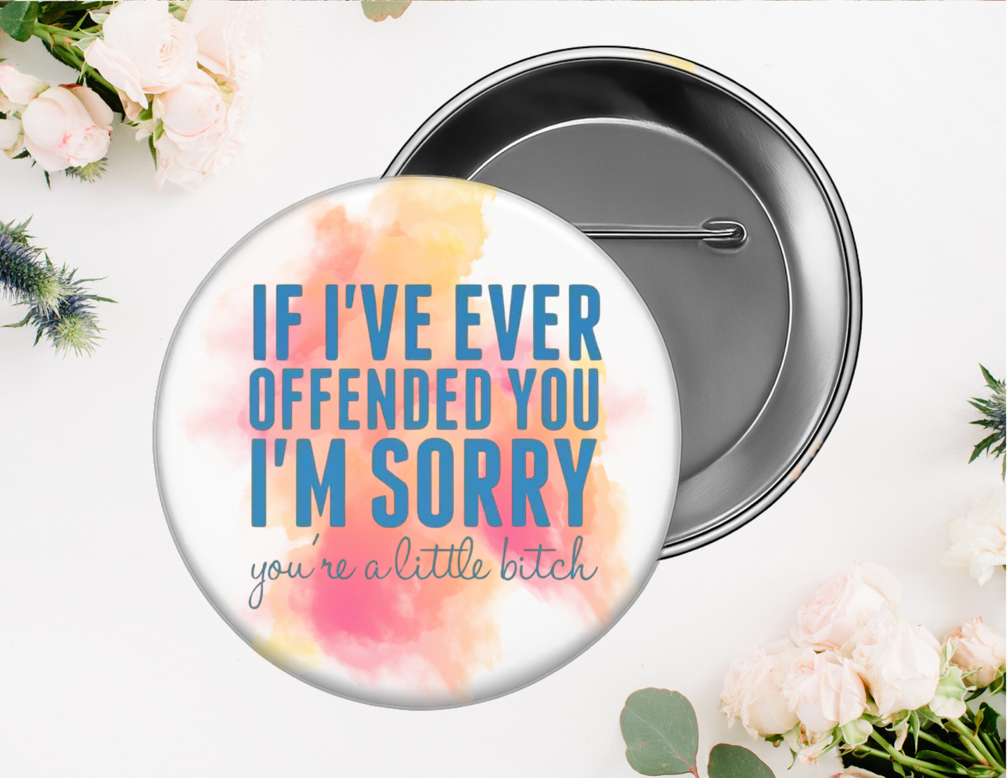 Sarcasm Pin Buttons, Size 2.25 inch