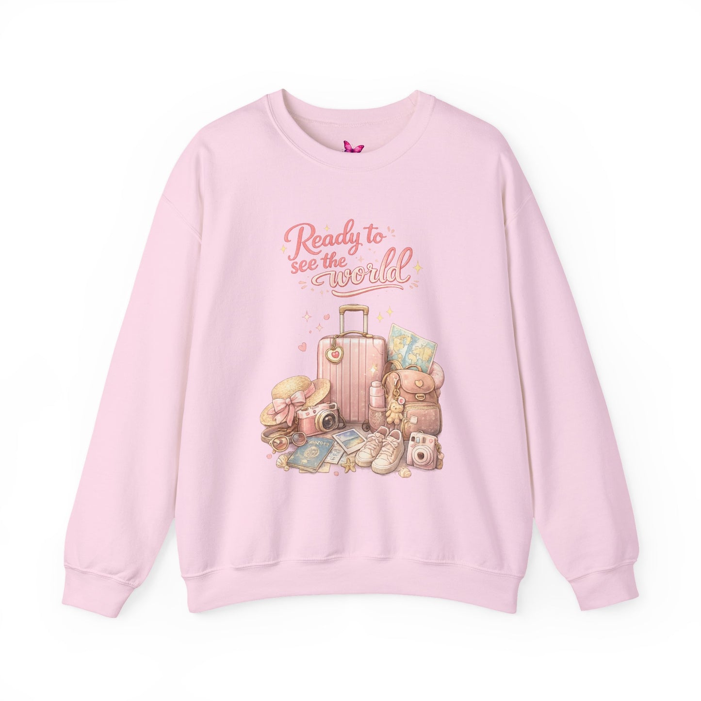 Ready to See the World Adventure Sweatshirt – Trendy Travel Graphic Pullover