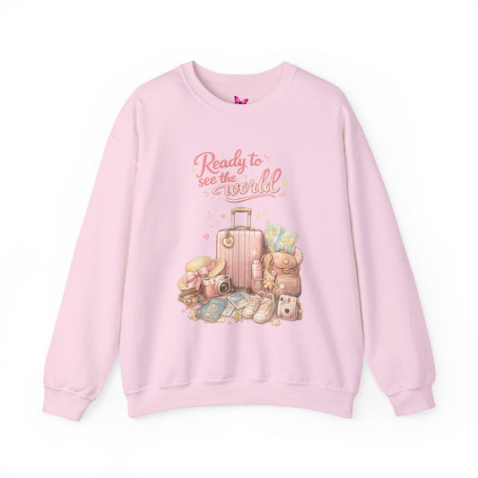 Ready to See the World Adventure Sweatshirt – Trendy Travel Graphic Pullover