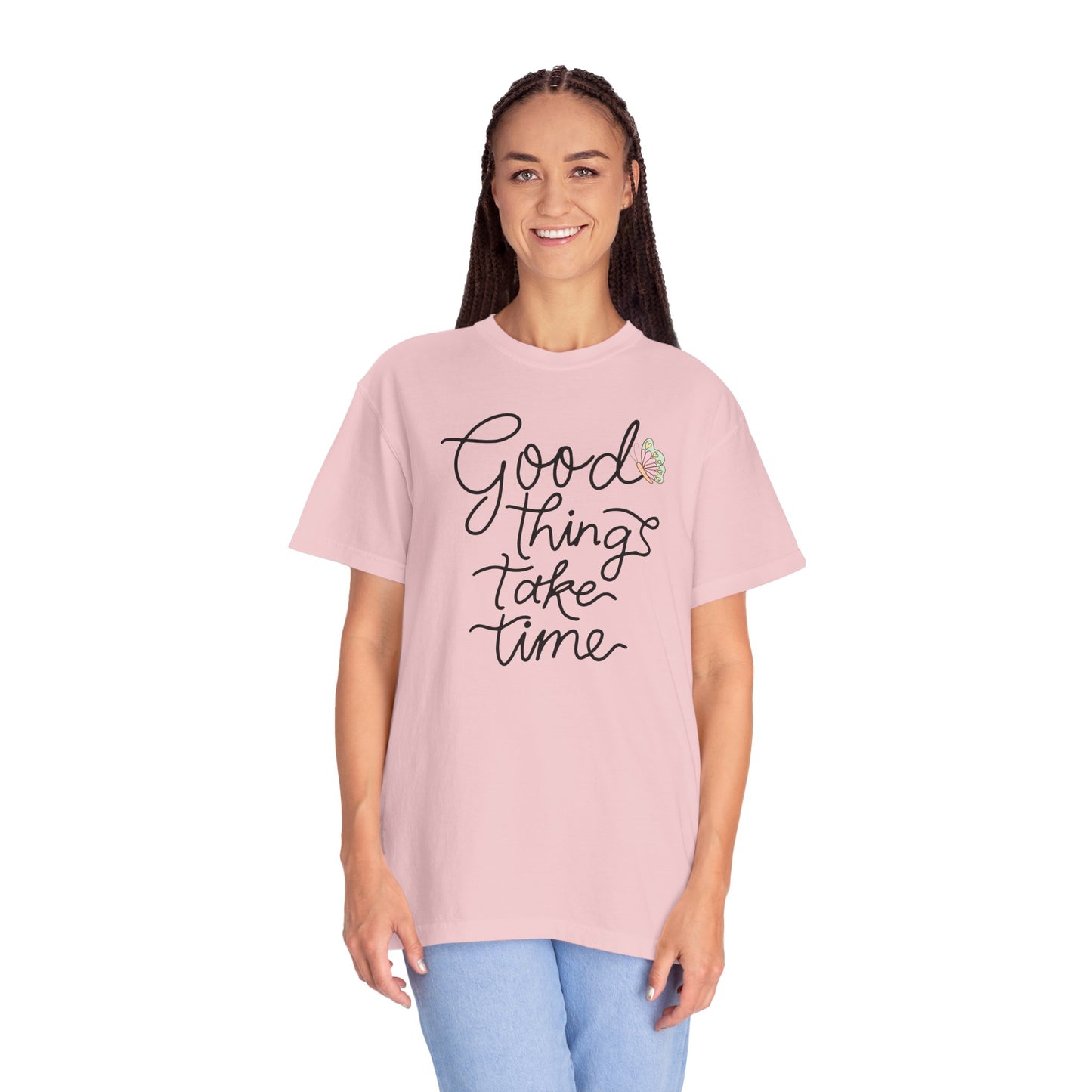 Good Things Take Time Butterfly T-shirt| Inspirational Quote| Pastel Butterfly Shirt Design