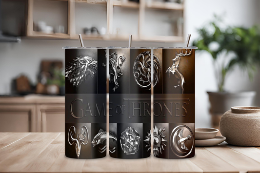 Throne Custom Tumbler, 20 oz skinny tumbler, drinkware