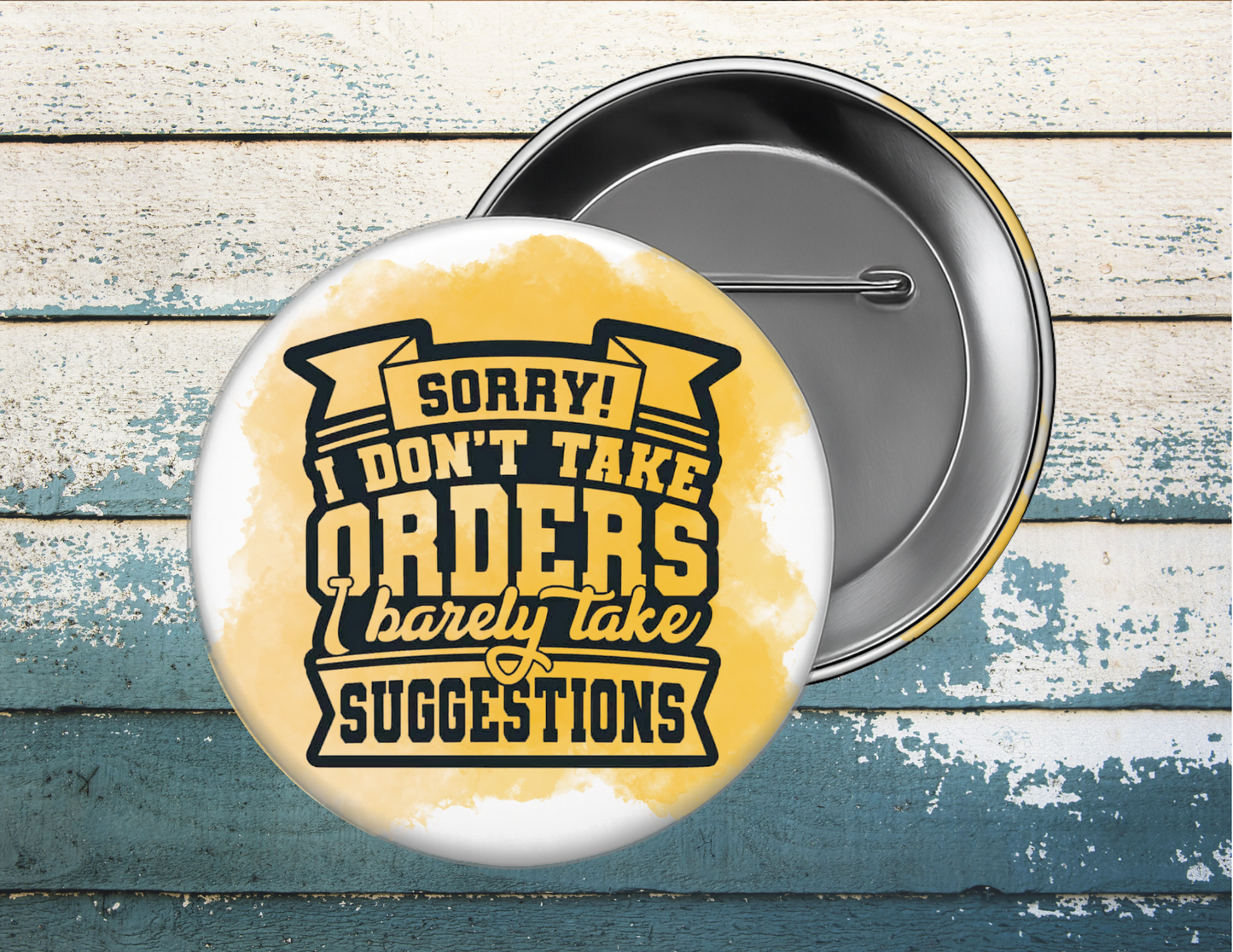 Sarcasm Pin Buttons, Size 2.25 inch