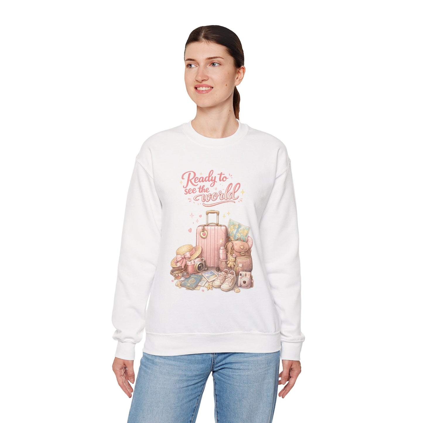 Ready to See the World Adventure Sweatshirt – Trendy Travel Graphic Pullover