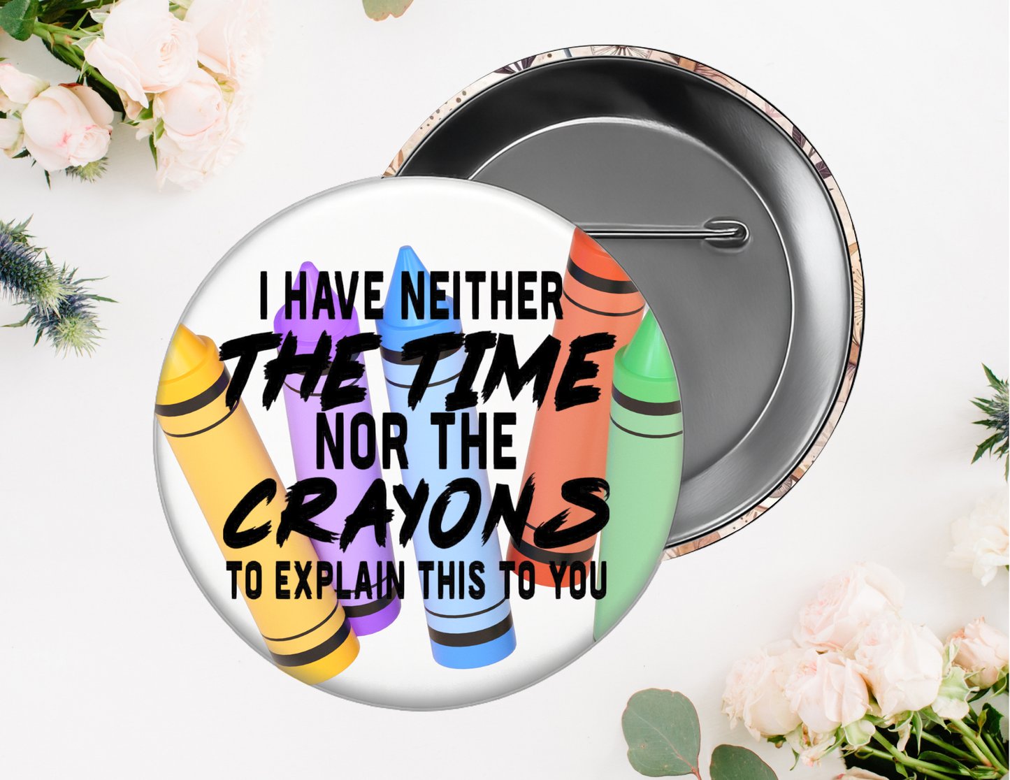 Sarcasm Pin Buttons, Size 2.25 inch