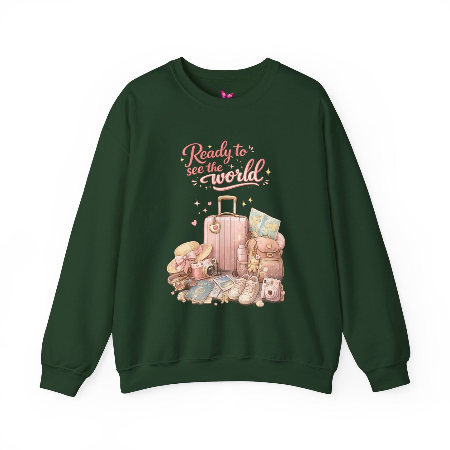 Ready to See the World Adventure Sweatshirt – Trendy Travel Graphic Pullover