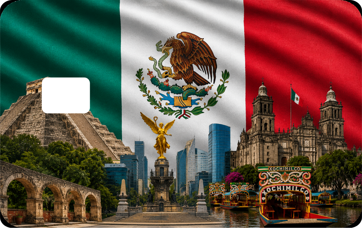Mexico Design Debit Card Decal Skins, QTY 2 Decals same design