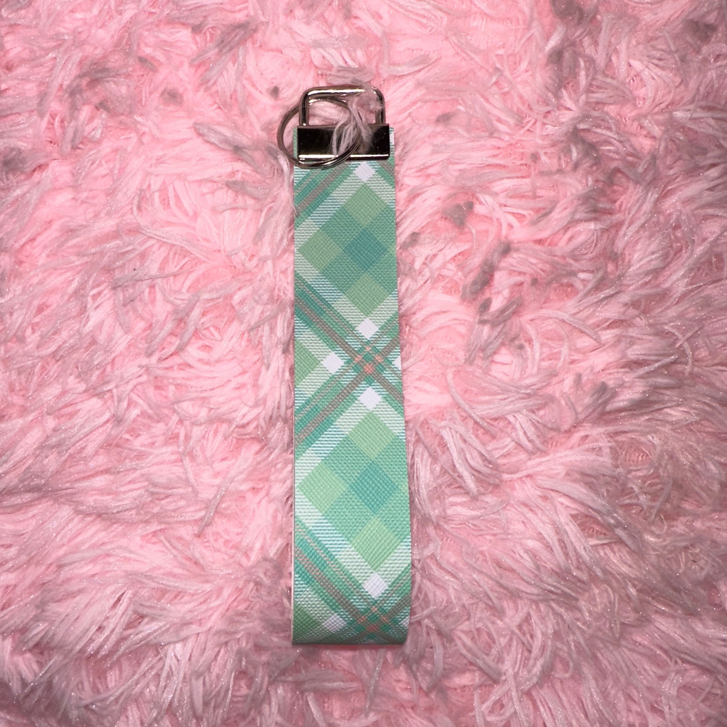 Handmade faux leather wristlet, key fob wristlet, colorful straps