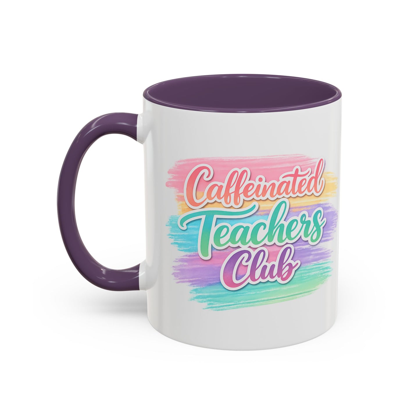 Caffeinated Teachers Club Mug | Cute Pastel Teacher Coffee Cup | Teacher Gift Mug