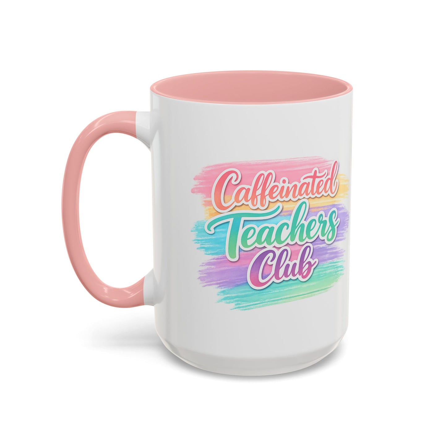 Caffeinated Teachers Club Mug | Cute Pastel Teacher Coffee Cup | Teacher Gift Mug