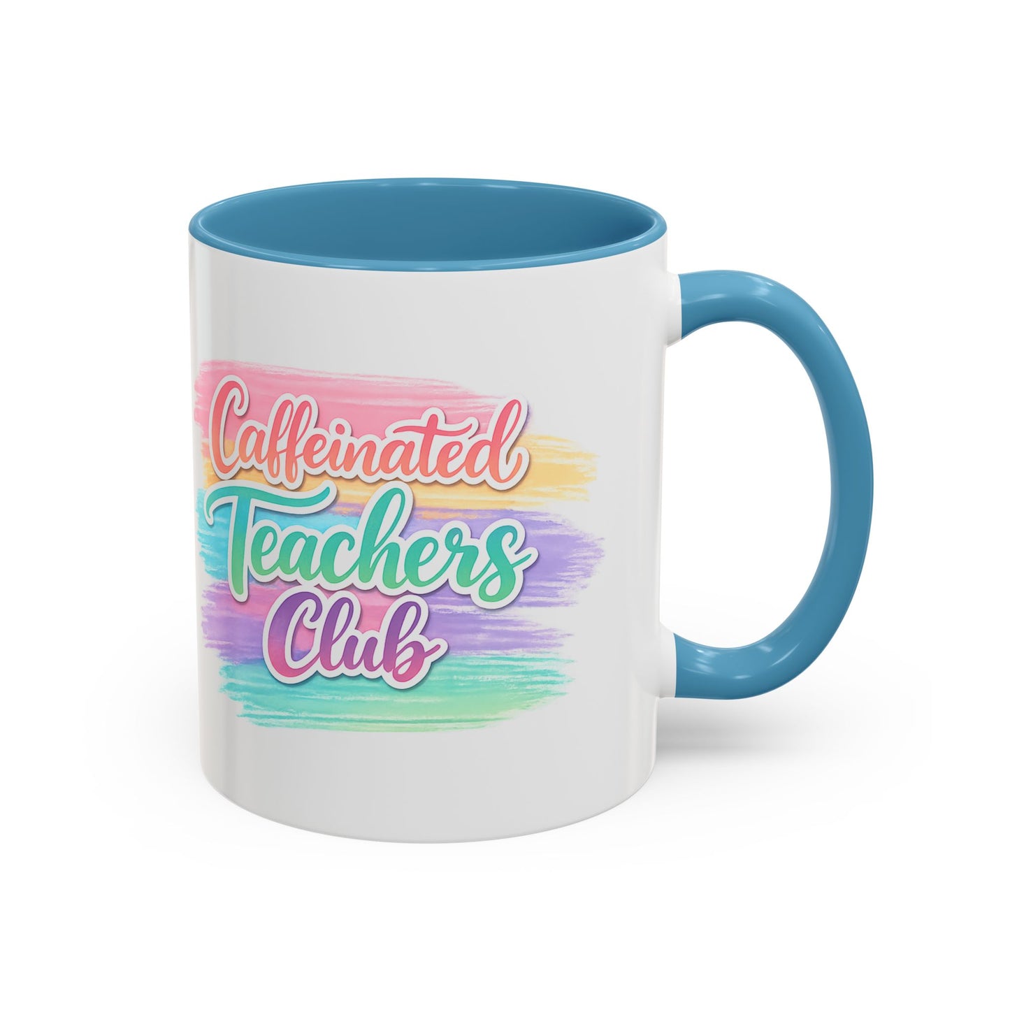 Caffeinated Teachers Club Mug | Cute Pastel Teacher Coffee Cup | Teacher Gift Mug