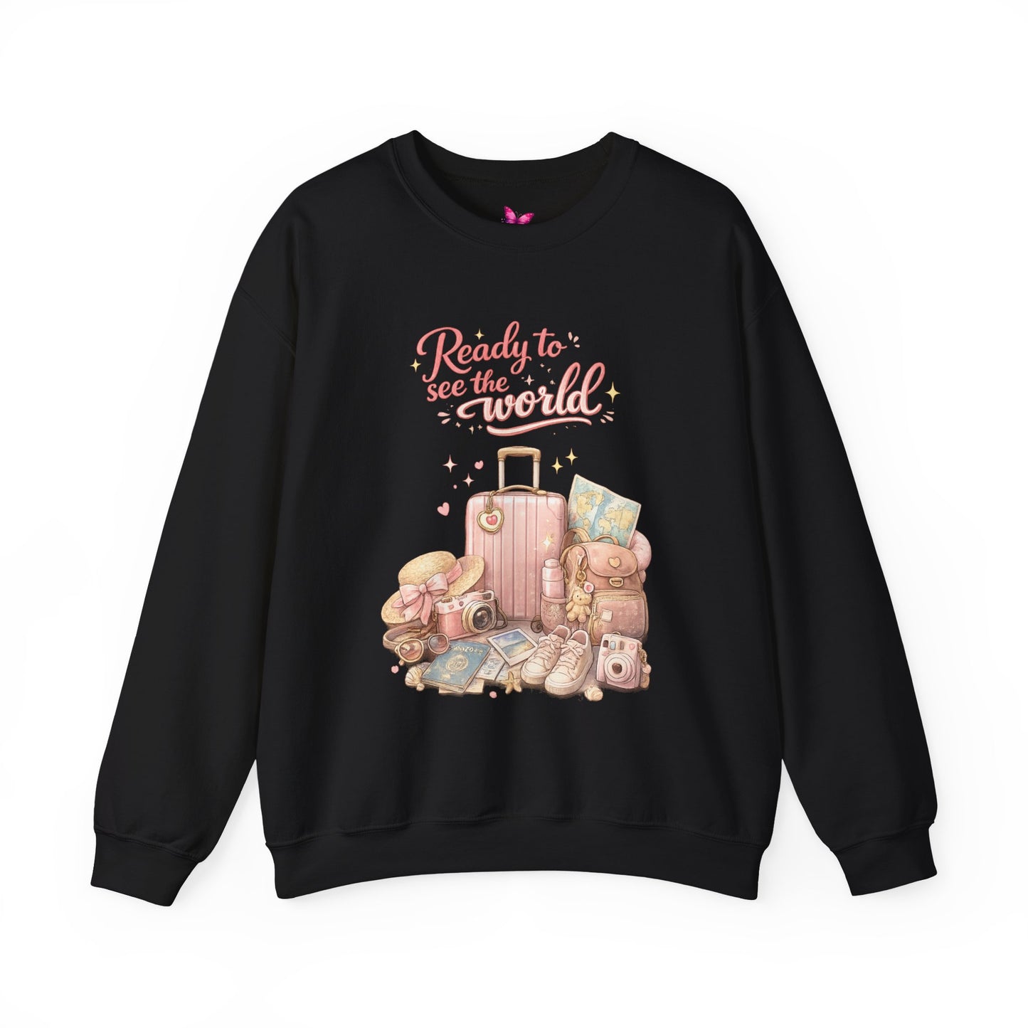 Ready to See the World Adventure Sweatshirt – Trendy Travel Graphic Pullover