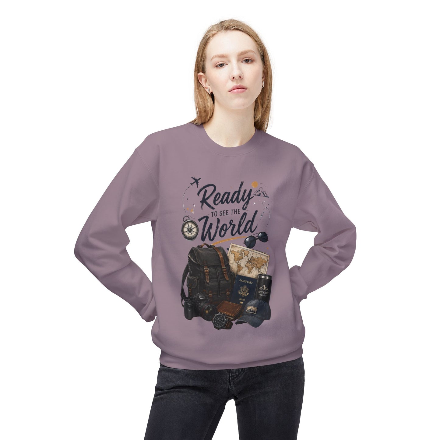 Ready to See the World Sweatshirt – Adventure Travel Graphic Sweatshirt
