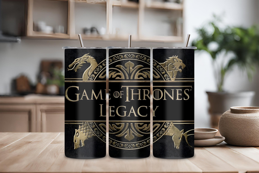 Thrones Legacy Black Custom Tumbler, 20 oz skinny tumbler, drinkware