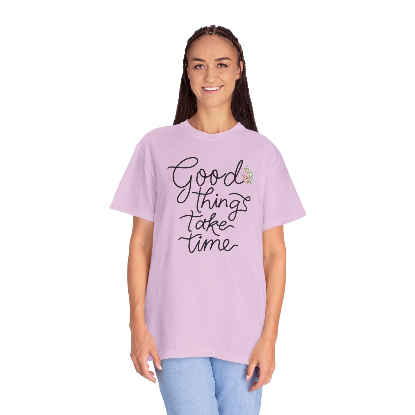 Good Things Take Time Butterfly T-shirt| Inspirational Quote| Pastel Butterfly Shirt Design