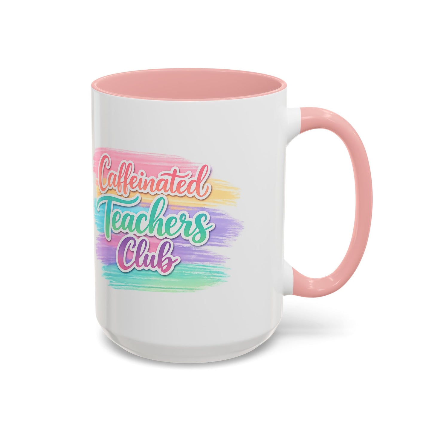 Caffeinated Teachers Club Mug | Cute Pastel Teacher Coffee Cup | Teacher Gift Mug