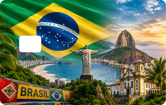 Brazil Debit Card Design Sticker, QTY 2 of Same Design