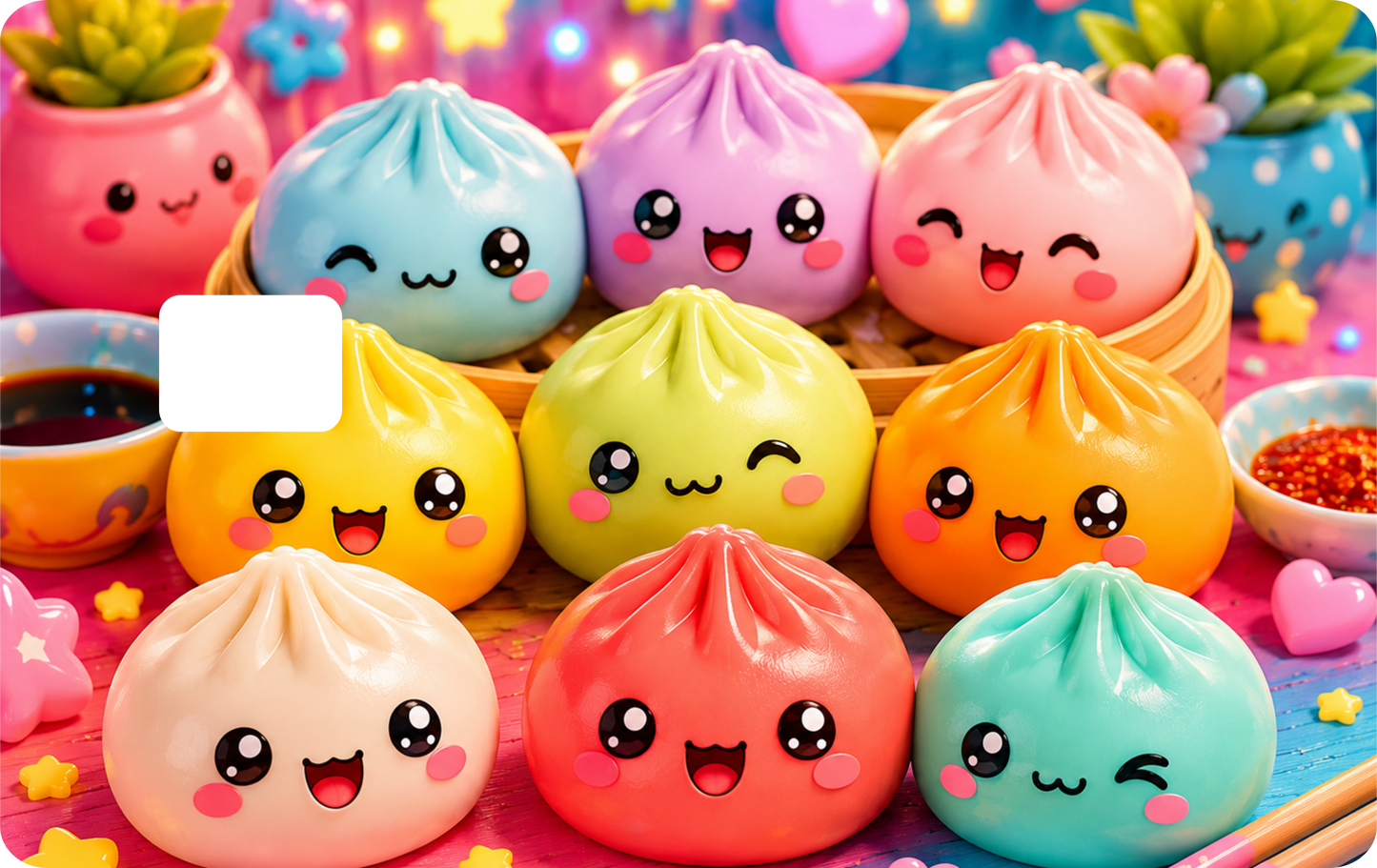 Dumpling Squishies Debit Card Sticker, QTY 2 same design
