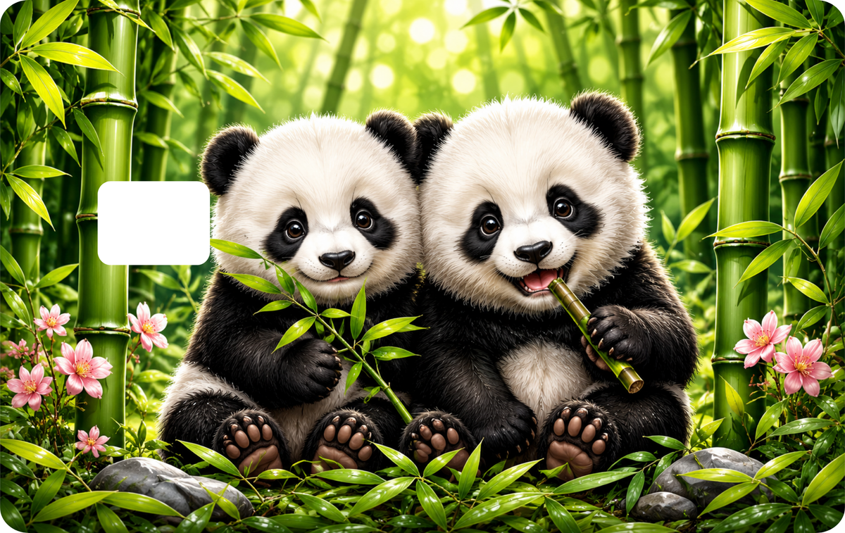 Panda Love Debit Card Sticker Design, QTY 2 same design