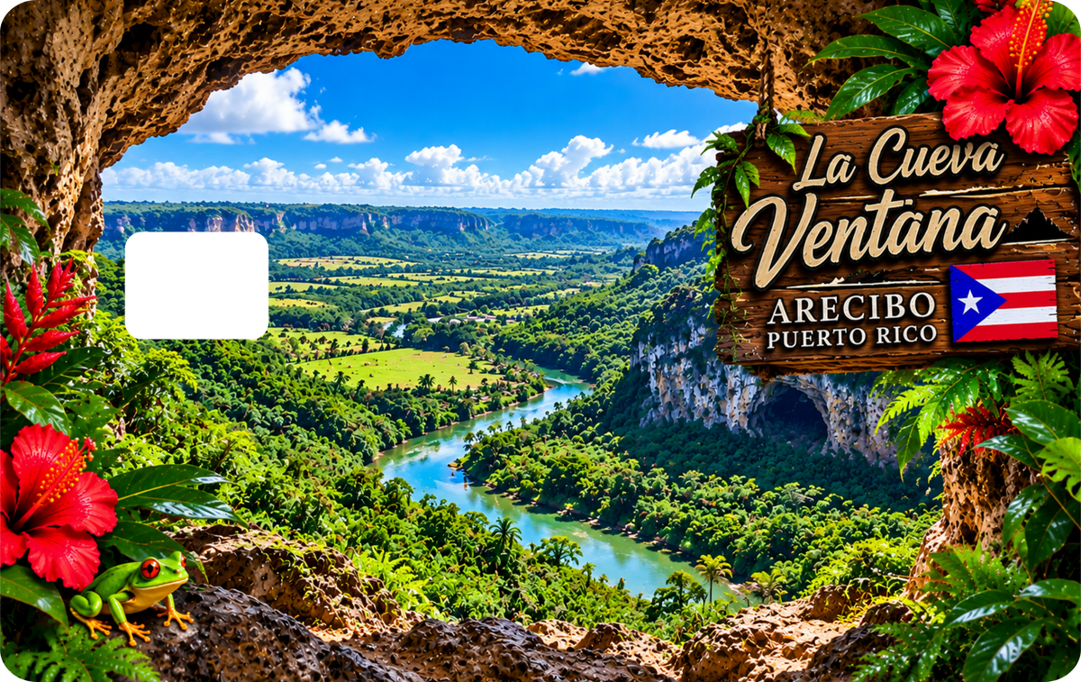 La Cueva Ventana Puerto Rico Debit Card Sticker Design, QTY 2 same design