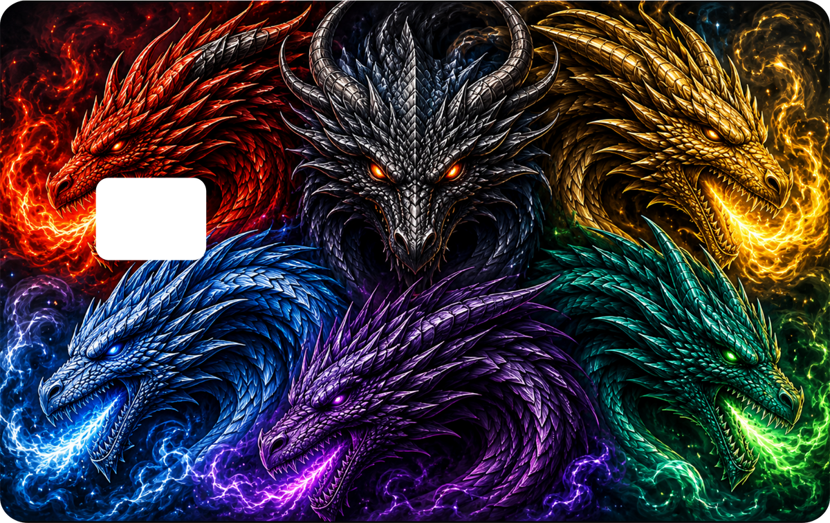 Dragon Debit Card Sticker Design, QTY 2 same design