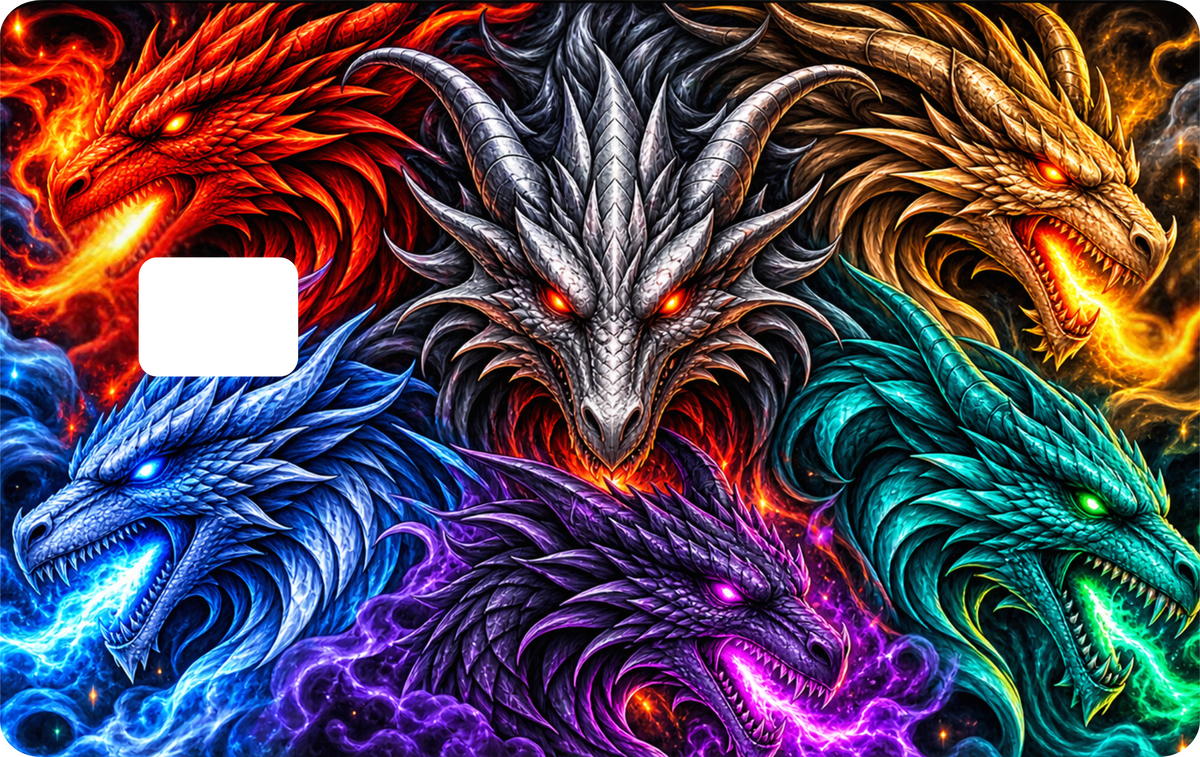 Dragon Debit Card Sticker Design, QTY 2 same design