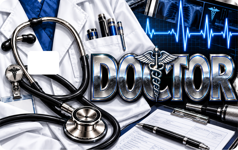 Doctor Debit Card Decal Sticker – Birthday Holiday Gift QTY 2 same design