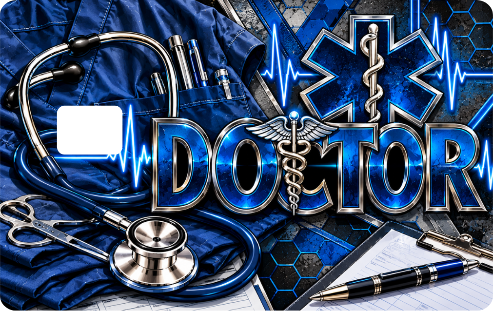 Doctor Debit Card Decal Sticker – Birthday Holiday Gift QTY 2 same design
