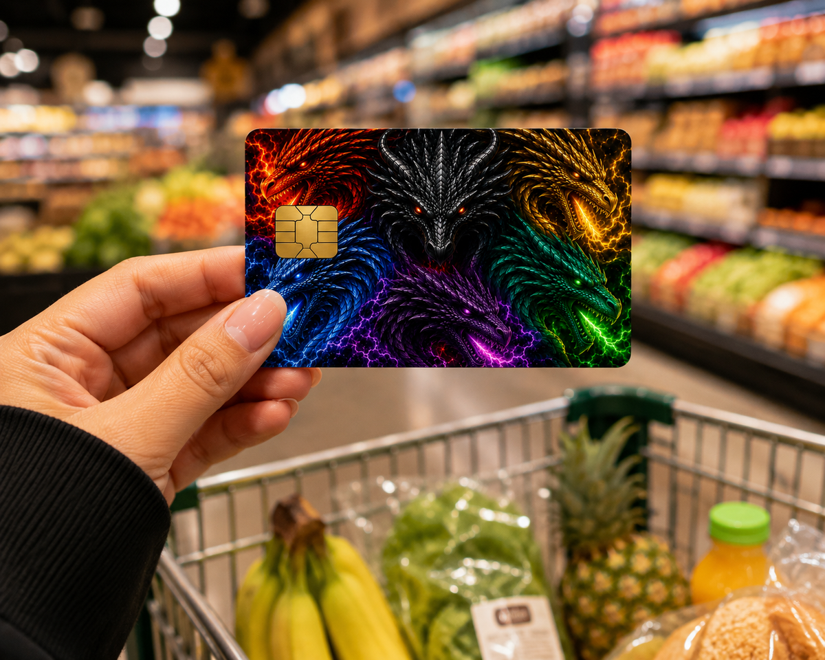 Dragon Debit Card Sticker Design, QTY 2 same design