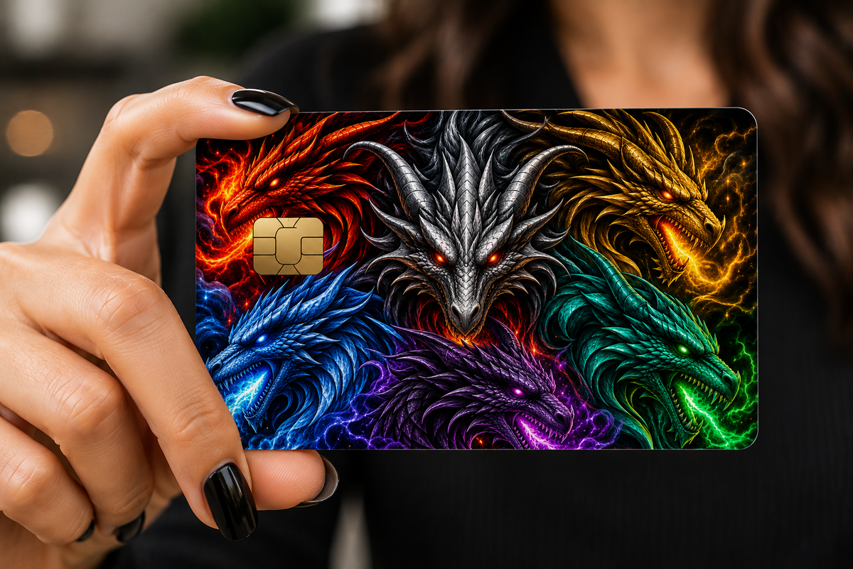 Dragon Debit Card Sticker Design, QTY 2 same design