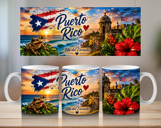 Isla del Encanto Puerto Rico Mug Design, size 15 oz