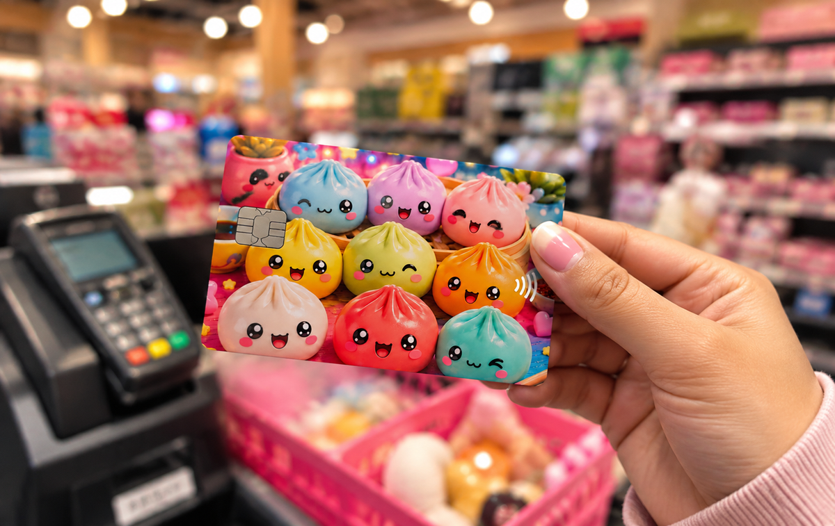 Dumpling Squishies Debit Card Sticker, QTY 2 same design