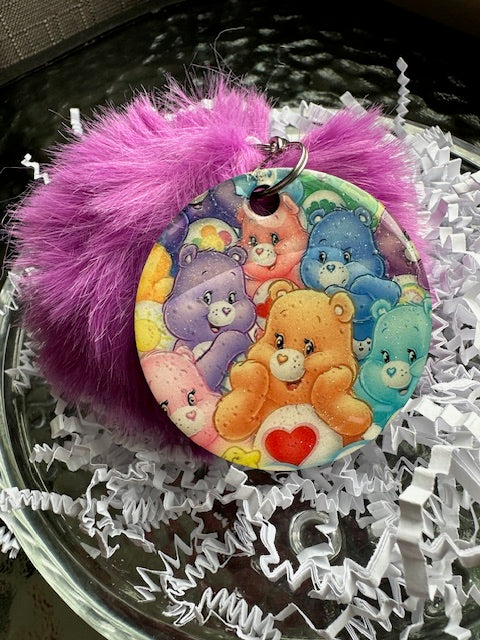Bears Glitter Pom Pom Keychain