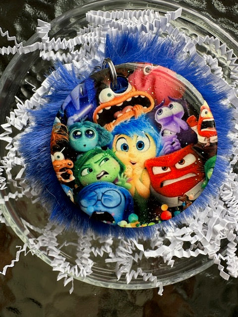 Inside Out Pom Pom Keychain