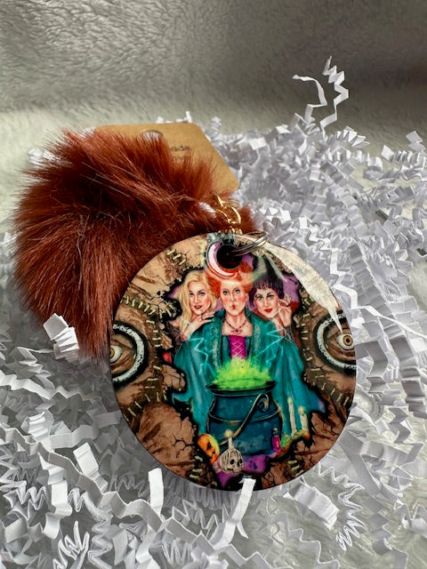 Hocus Halloween Pom Pom Keychain