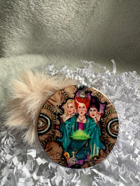 Hocus Halloween Pom Pom Keychain