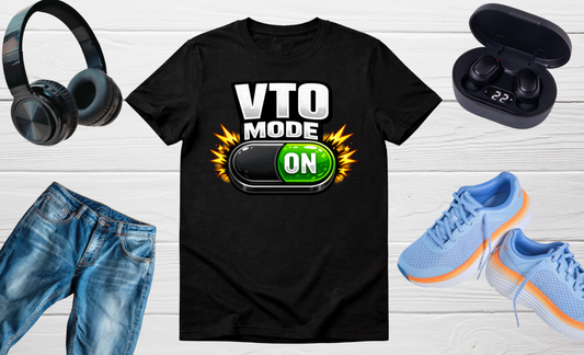 VTO Mode ON T-Shirt – Funny Warehouse Worker Shirt, Relatable Work Humor Tee