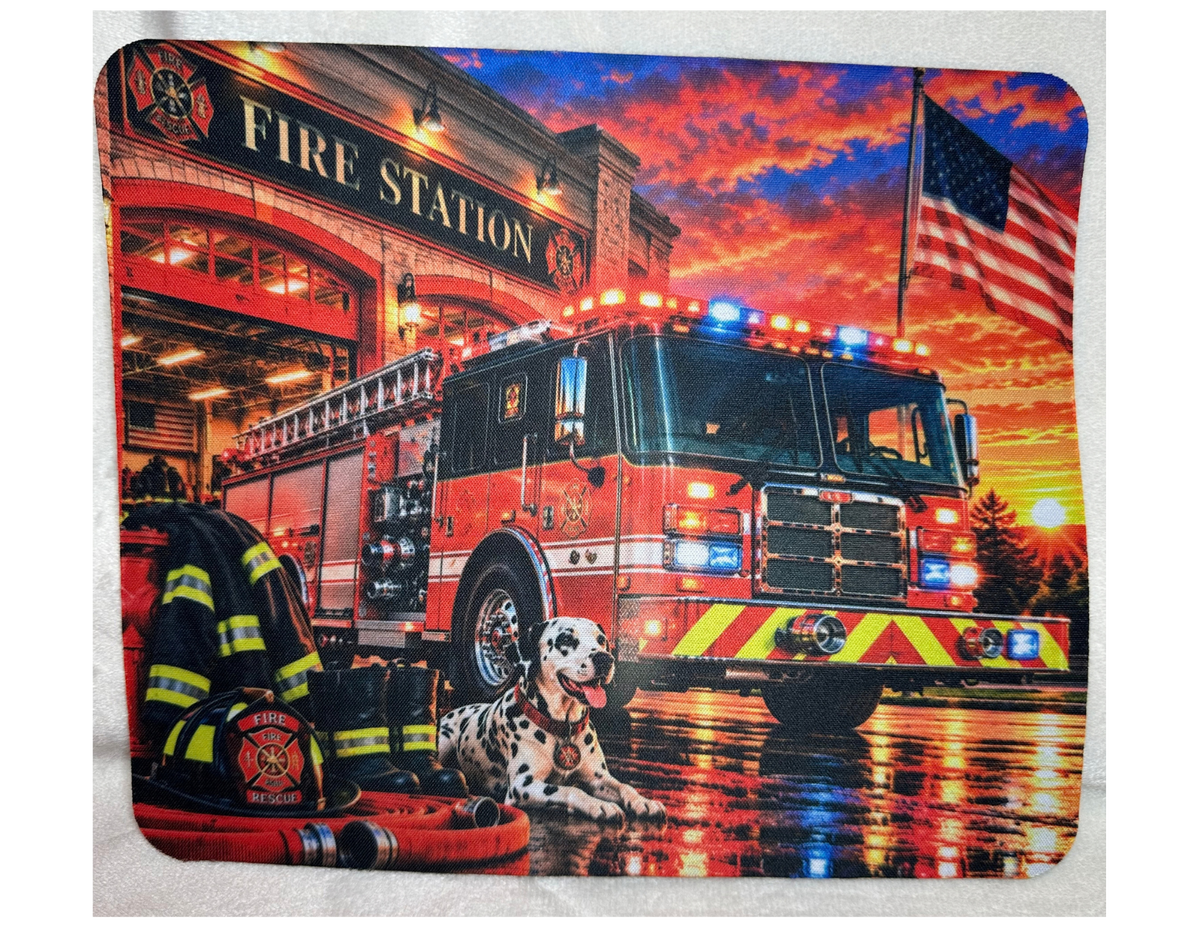 Firefighter Mouse Pad, Firefighter Gift Desk accessory, First Responder Gift