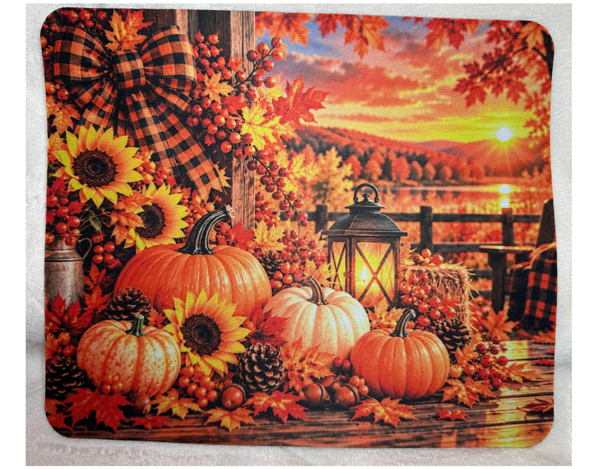Fall Mousepad, Autumn Pumpkin Mousepad, Thanksgiving Mousepad, Cozy Autumn Gift