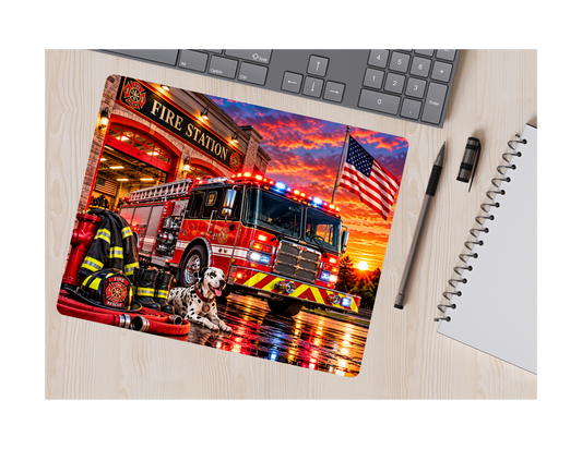 Firefighter Mouse Pad, Firefighter Gift Desk accessory, First Responder Gift