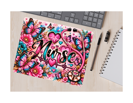 Nurse Mouse Pad, Butterfly Nurse Mousepad, Nurse Gift, Medical Office Decor