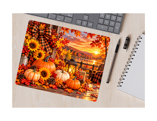 Fall Mousepad, Autumn Pumpkin Mousepad, Thanksgiving Mousepad, Cozy Autumn Gift