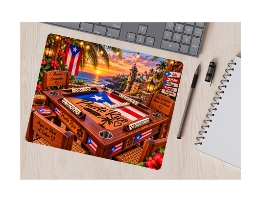 Puerto Rico Island Dominoes Mousepad, Desk Accessories