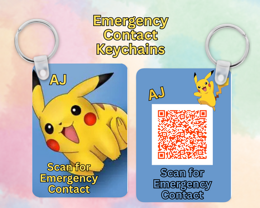 Emergency Contact Keychains, Great addition for children safety